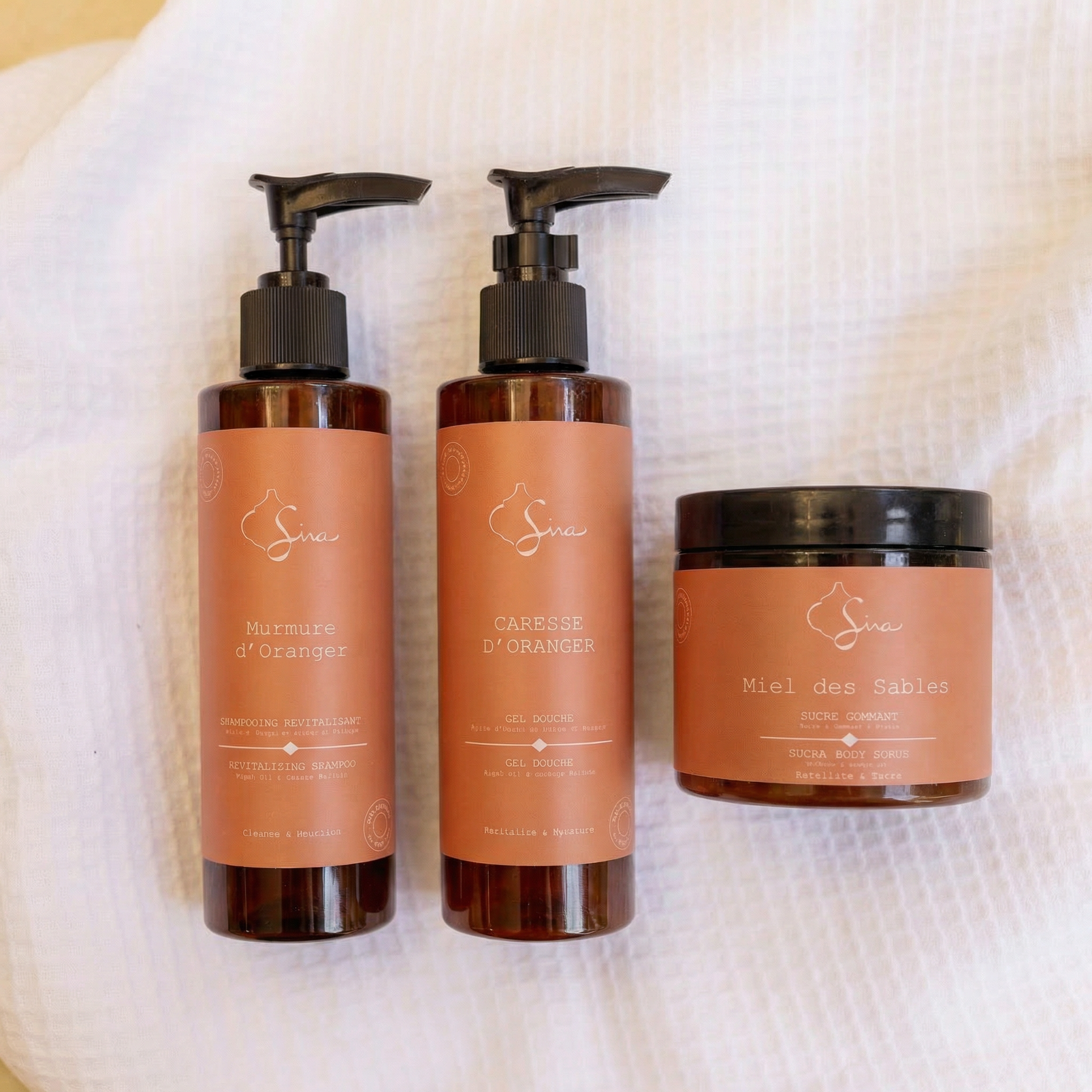 Trousse Nomade Trio- Shampooing, Gel Douche, Sucre Gommant